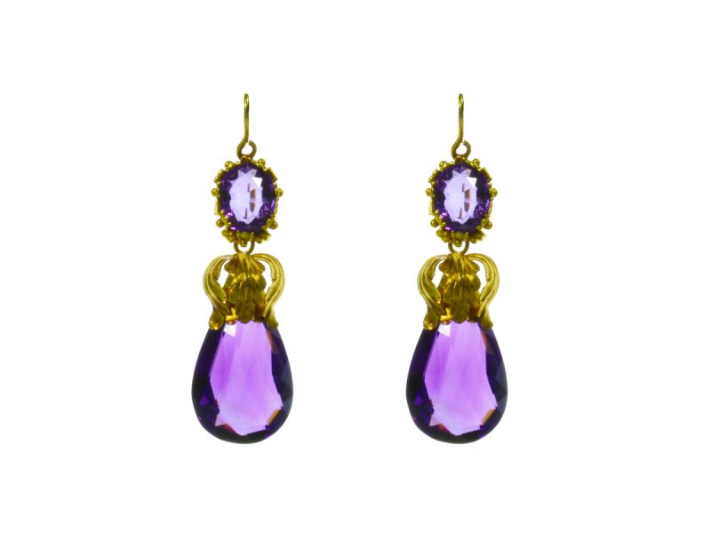 Victorian amethyst drop earrings