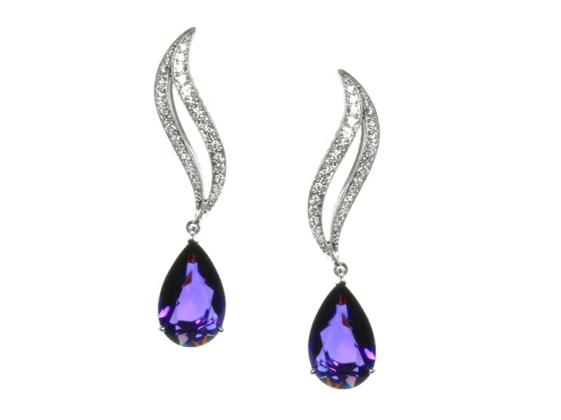 Amethyst & diamond earrings