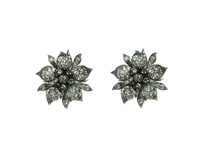 Diamond cluster earrings