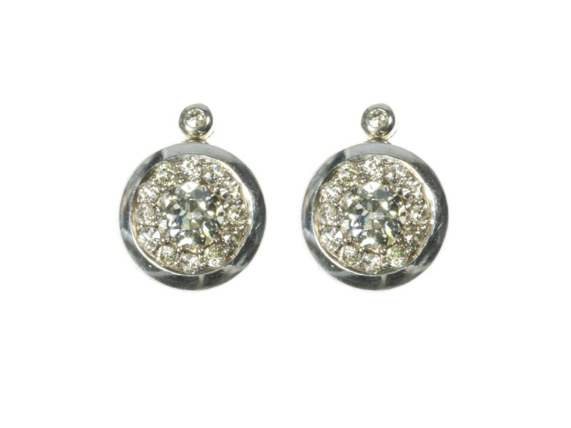 Diamond cluster earrings