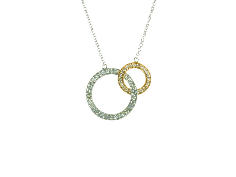 Two colour gold diamond set pendant