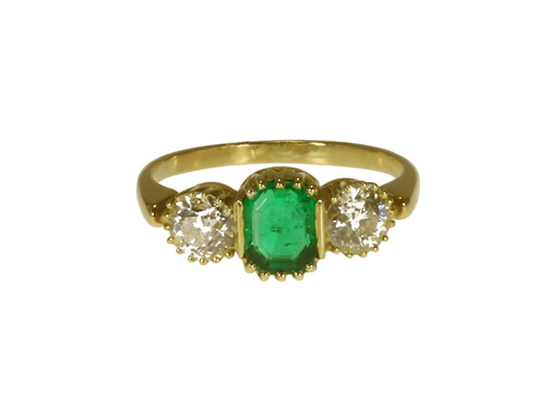 Edwardian emerald & diamond ring