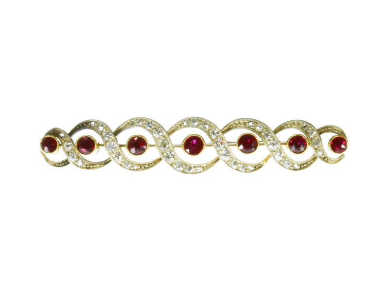 Ruby & diamond brooch