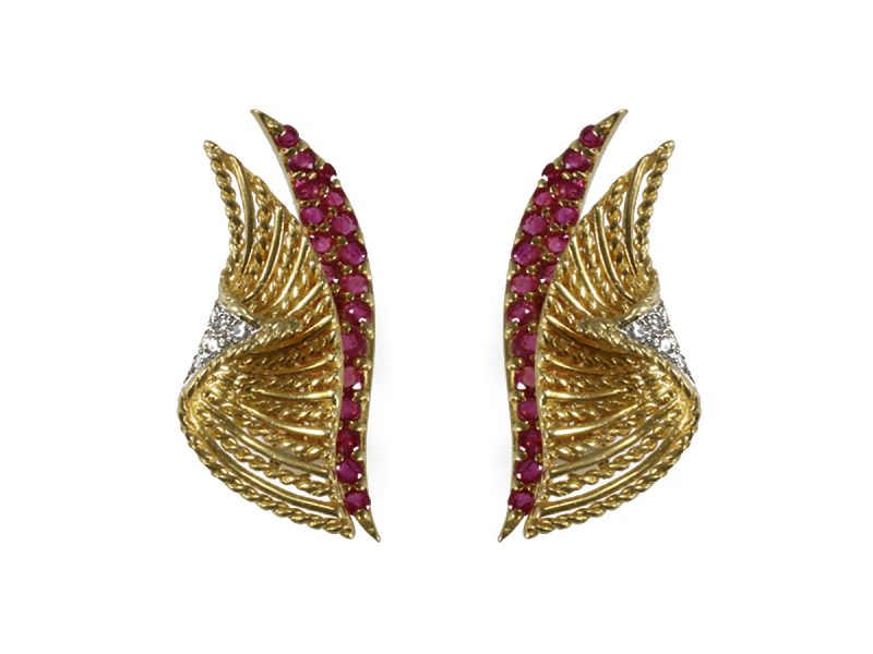 Ruby & diamond earrings by Tiffany & Co.