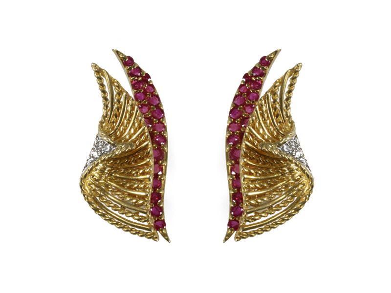 Ruby & diamond earrings by Tiffany & Co.