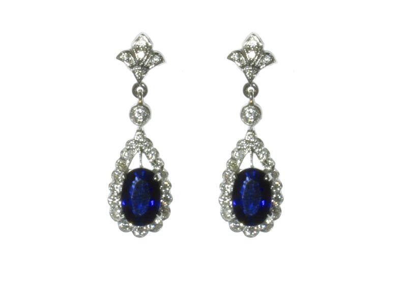 Sapphire & diamond drop earrings