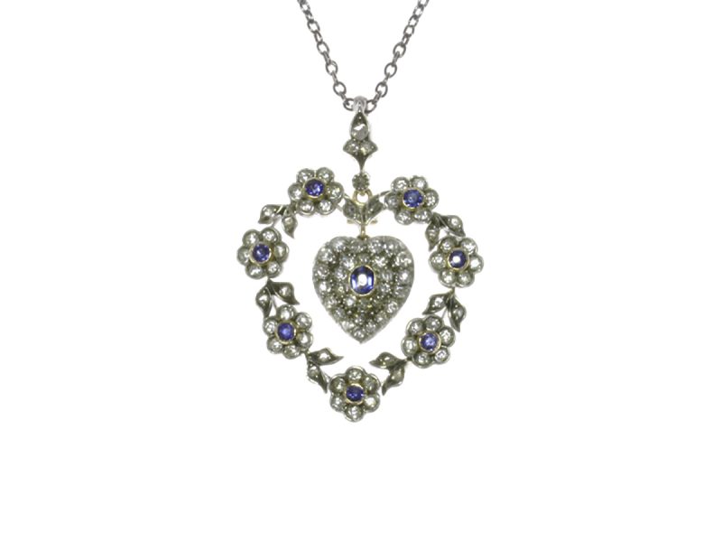 Victorian sapphire & diamond pendant