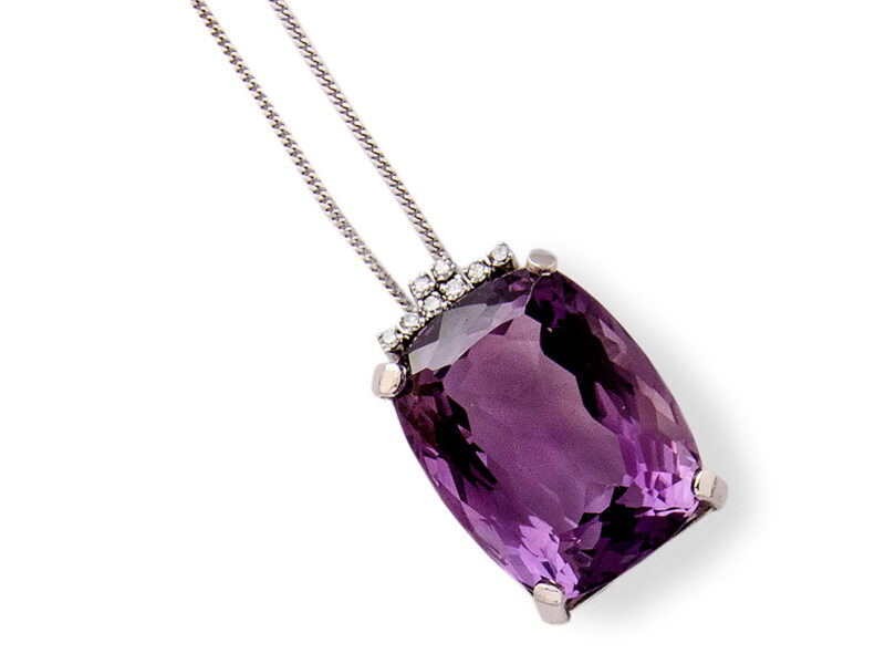 Amethyst & Diamond Pendant