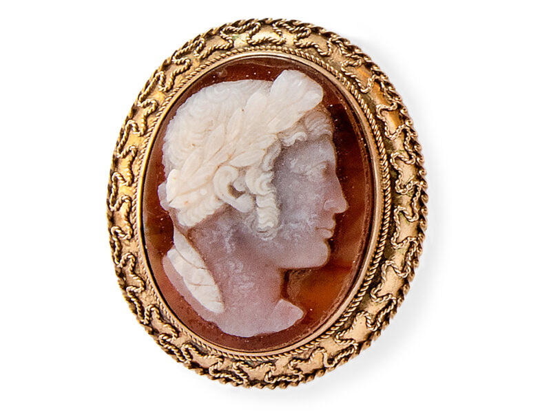 Antique Hardstone Cameo Brooch