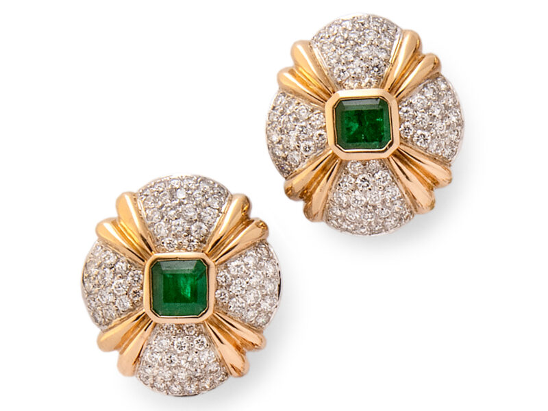 Emerald & Diamond Earrings