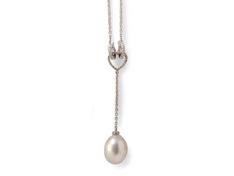 Freshwater Cultured Pearl & Diamond Pendant