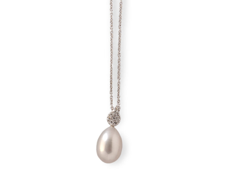 Freshwater Cultured Pearl & Diamond Pendant