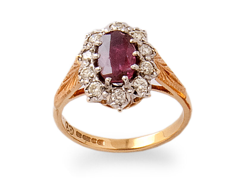 Ruby & Diamond Cluster Ring