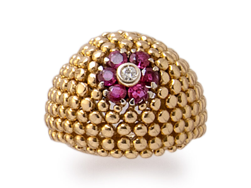 Ruby & Diamond ‘Bombe’ Ring