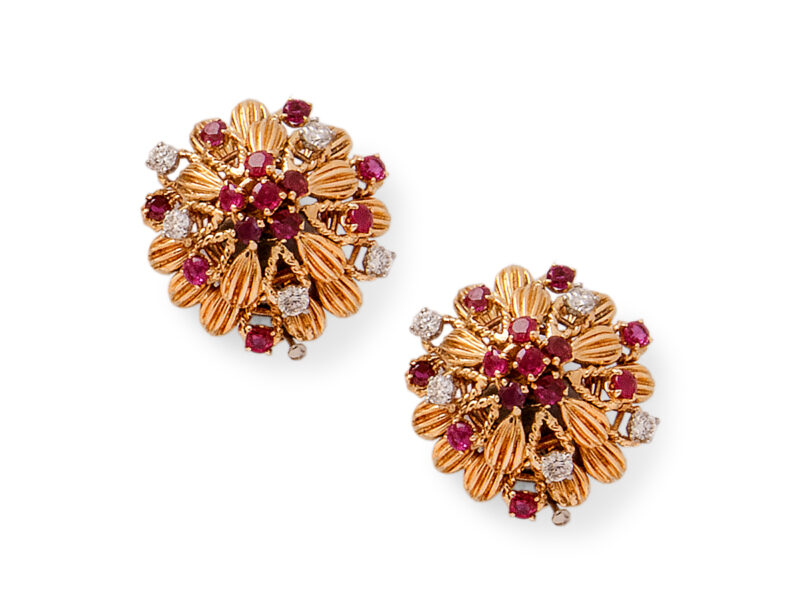 Ruby & Diamond Earrings