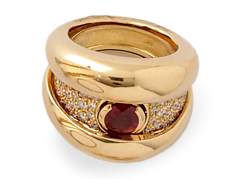 Ruby & Diamond ‘Click’ Ring