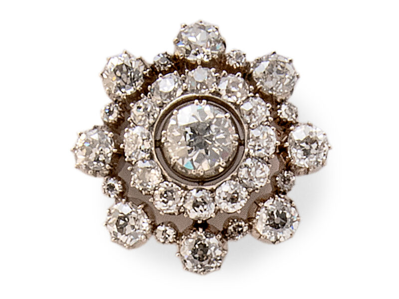 Victorian Diamond Set Cluster Brooch