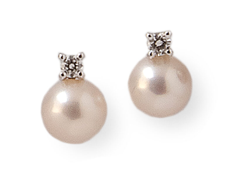 Diamond & Akoya Cultured Pearl Earrings