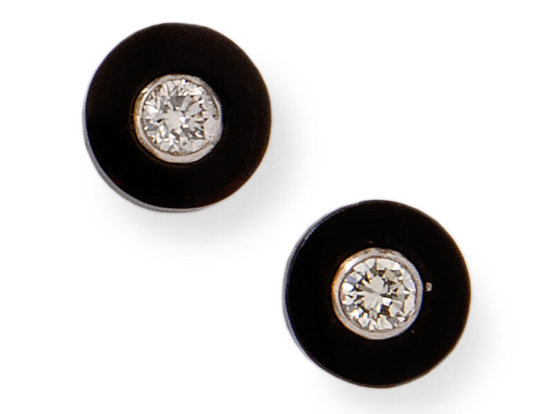 Onyx & Diamond Earrings