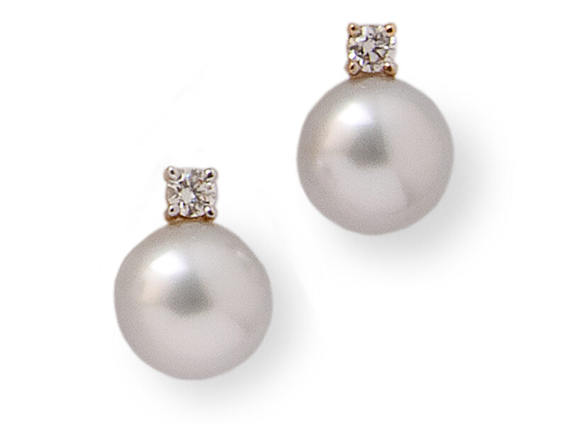 South Sea Cultured Pearl & Diamond Drop Earrings